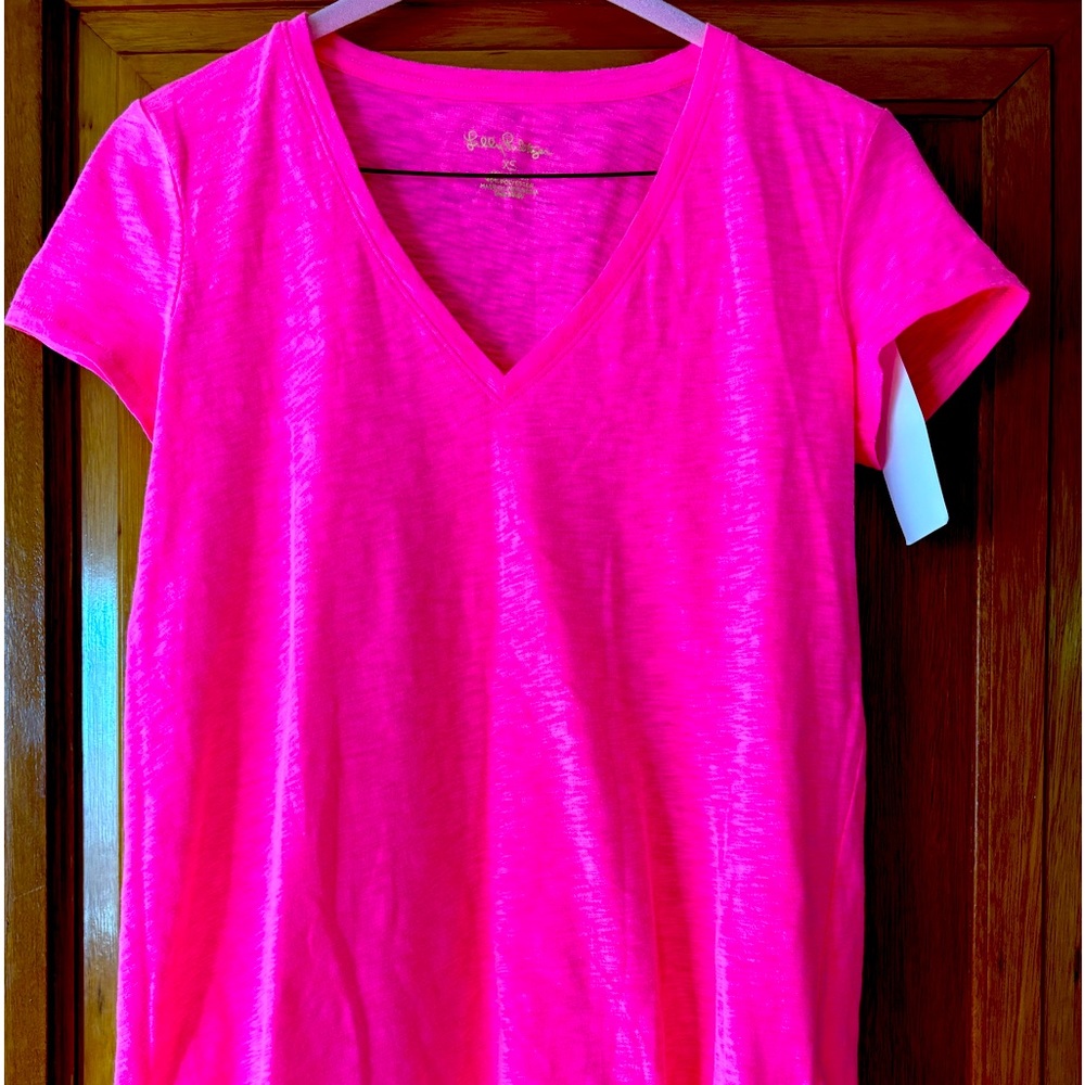 Lily Pulitzer Flamingo Pink V T-Shirt New! XS